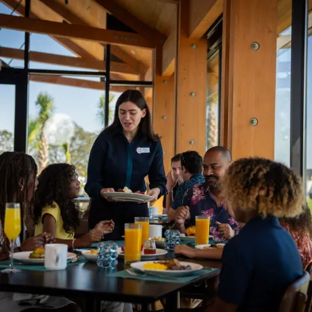 Family Dining with Waitress