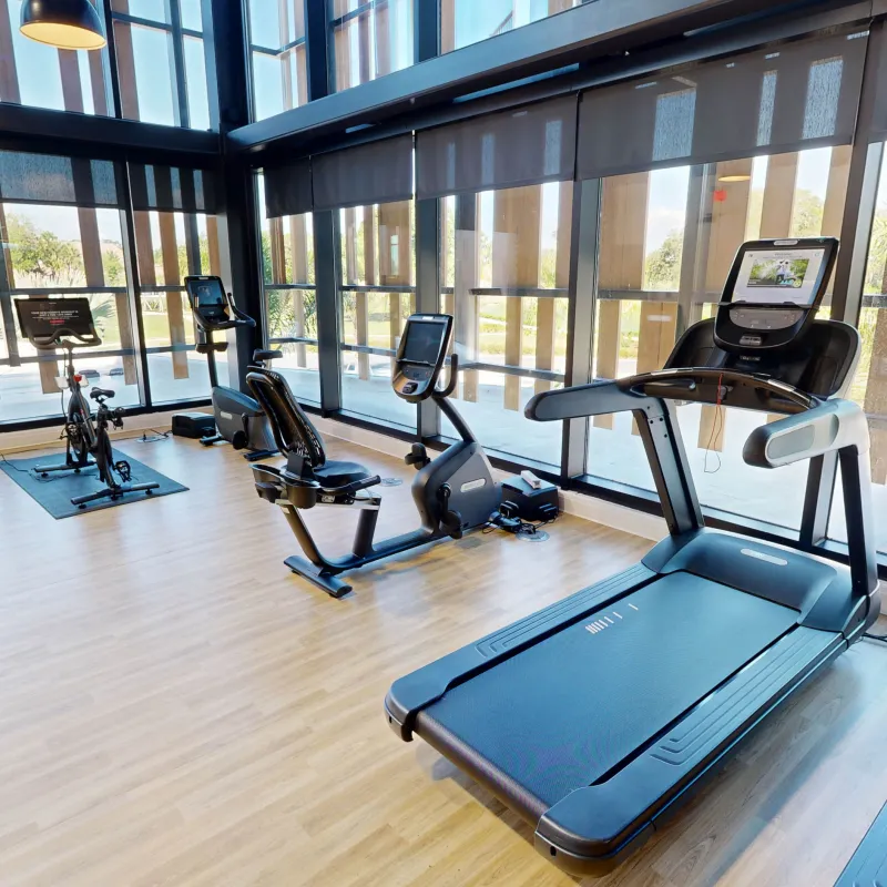Fitness Center in The Landing An an image of the workout equipment available to use in the Fitness Center within The Landing at Evermore Orlando Resort.