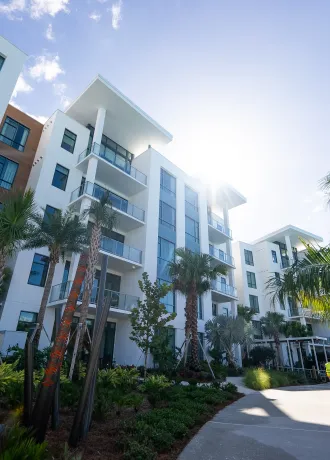 Flats beachfront View of flats exterior and walkway in fonrt