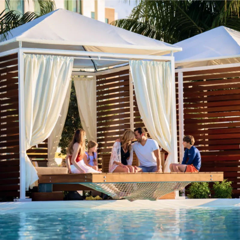 Family in Private Cabanas Family in Private Cabanas