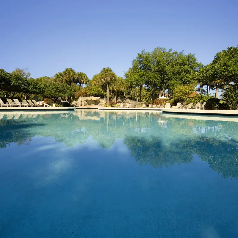 Landscape image of villas pool Landscape image of villas pool